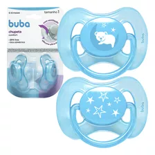 Kit 2 Chupetas Comfort Livre Bpa Azul Tam 2 (6m+) Bebê Buba