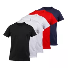 Pack X 5 Remera Basica Hombre Manga Corta Lisa 100% Algodon