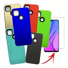 Protector Redmi 9c Case Carcasa Tipo Armor + Vidrio Templado