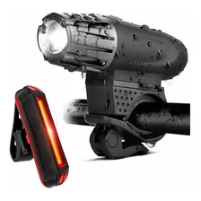 Luz Bicicleta Led Linterna Delantera+ Trasera Recargable+env