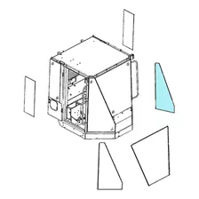 Para-brisas Lateral Esquerdo Carregadeira Caterpillar 988h