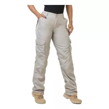 Calça Feminina Cargo Caqui Poly Rip Stop 6 Bolsos Use Tático