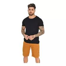 Bermuda Jeans Preta Destroyed Masculina Desfiada Rasgada