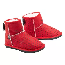 Botas Niña Disney Minnie Mause Rojas Con Lazo