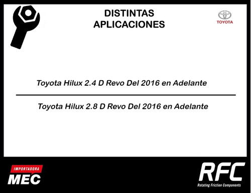 Kit Embrague Toyota Hilux 2.4 D Revo Del 2016 En Adelante Foto 2