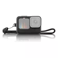 Capa Silicone Gopro Hero 10 9 Black + Cordão