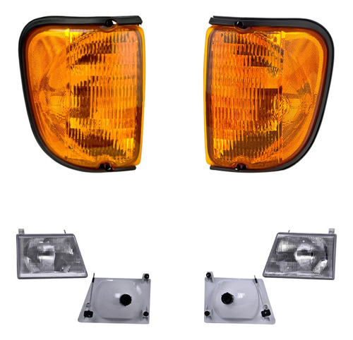 Kit 2 Faros Y 2 Cuartos Para Ford Econoline 2004-2006 Depo Foto 2