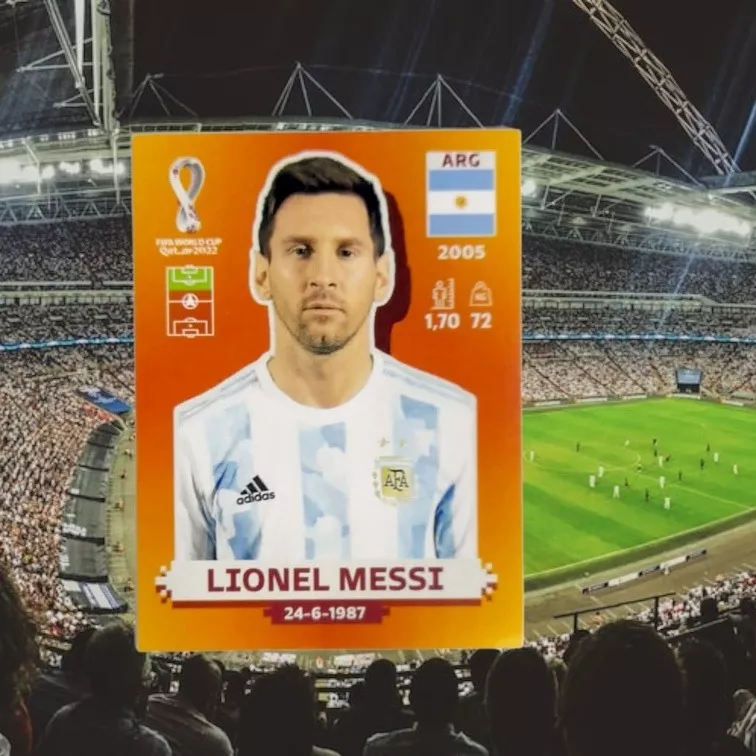 Ficha Panini Lionel Messi Qatar 2022 Argentina (original)