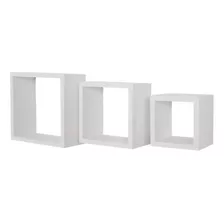 Kit 3 Nichos Mdf Branco 30/25/20cm Resistente Suportes