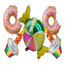 Balão Bexiga Bombom Pirulitos Doces Donuts Com 5 Balões