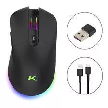 Mouse Para Jogo Sem Fio Recarregável Doubles Max 10000dpi