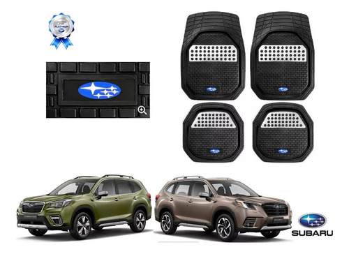 Tapetes 4pz Bandeja 3d Logo Subaru Forester 2019 A 2022 2023 Foto 3