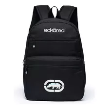 Mochila Masculina Espaçosa Bolsa Casual Moderna Resistente Cor Preto-branco Desenho Do Tecido Liso