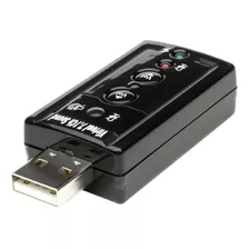 Placa De Sonido Usb 7.1 C/ Control Pc Y Notebook Microcentro Color Negro