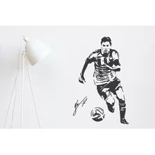 Vinilo Adhesivo Futbol Jugador Messi Pelota Pared 90x60cm