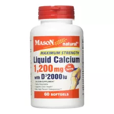 Mason Mason Mason Lquido De Calcio 1200mg Con D3 2000iu Cpsu