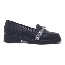 Sapato Casual Beira Rio Loafer Confortável Strass Tendencia