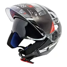 Capacete Aberto Fw3 Gtx Up Fox Grafite X Open Novo Brilhante