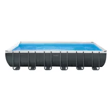 Piscina Estructural Rectangular Intex 26364 Con Capacidad De 31805 Litros De 732cm De Largo X 366cm De Ancho Gris Oscuro Diseño Mosaico