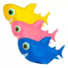 Baby Shark Kit 3 Tubarão Bebê Brinquedo Grande 21cm Vinil 