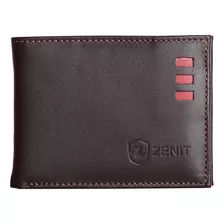 Billetera De Cuero Legitimo Para Hombre - Zenit Color Chocolate 63