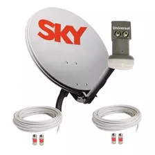 Antena Sky Com Lnb Duplo Faixa Larga Sky Com 2 Kits De Cabo