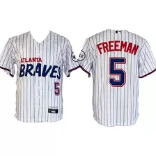 Camiseta Casaca Baseball Mlb Atlanta Braves 5 Freeman Retro