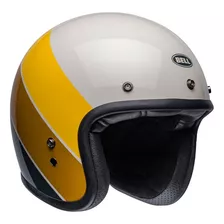 Casco Bell Custom 500 Vintage Café Racer Blanco Amarillo T.s