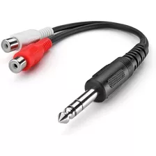 Cable Adaptador De Audio Macho 1/4 A 2 Rca | Blanco/rojo