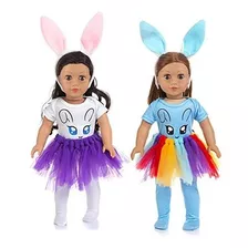 Ecore Fun 2 Sets 18 Inch Doll Bunny Clothes For American 18 