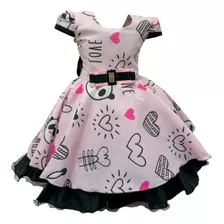 Vestido Panda Infantil 1 A 4 Anos