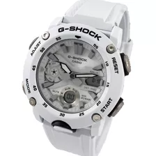 Relogio Casio G-shock Carbon Core Guard Ga-2000s-7adr + Nfe Cor Da Correia Branco Cor Do Bisel Branco Cor Do Fundo Branco