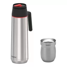 Termo 1 Litro Acero Inox Tramontina + Mate De Acero Inox P G