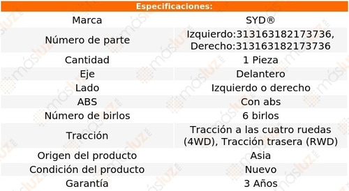 (1) Maza Del Izq O Der C/abs Lincoln Mark Lt 4wd, Rwd 10/14 Foto 2