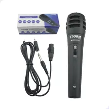 Microfone Dinamico Profissional Micn0006 Com Fio Storm Preto