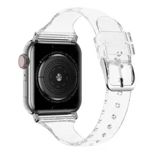 Correa Para Applewatch Silicona Glitter 42 /44 /45mm Transpa