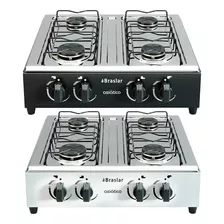 Fogão Cooktop De Mesa Portátil A Gás 4 Bocas Braslar Bivolt