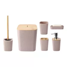 Set X6 De Accesorios De Baño Plástico 