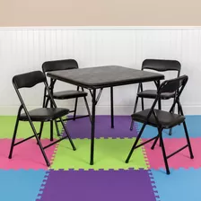 Flash Furniture Kids Black 5 Piece Folding Table And Chair