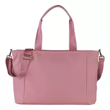 Bolsa Para Laptop Mujer Portafolio Maletín Crossbody Luckyly Color Rosa