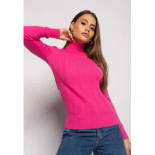 Blusa Tricot Gola Alta Manga Longa Tramas Salvatore