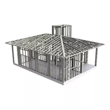 Projeto Estrutural Steel Frame Casa 57 M² Modelo Loki 1b