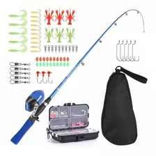 Kit De Pesca Completo Kids Con Caña Extensible De 1.3 M Y