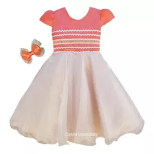 Vestido Infantil Moana Festa Luxo Com Bico De Pato Promoção 