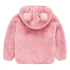 Casaco Teddy Infantil Inverno C/ Capuz Pelúcia Menino Menina