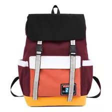  Mochila Backpack Impermeble Escolar De Gran Capacidad Color Rojo