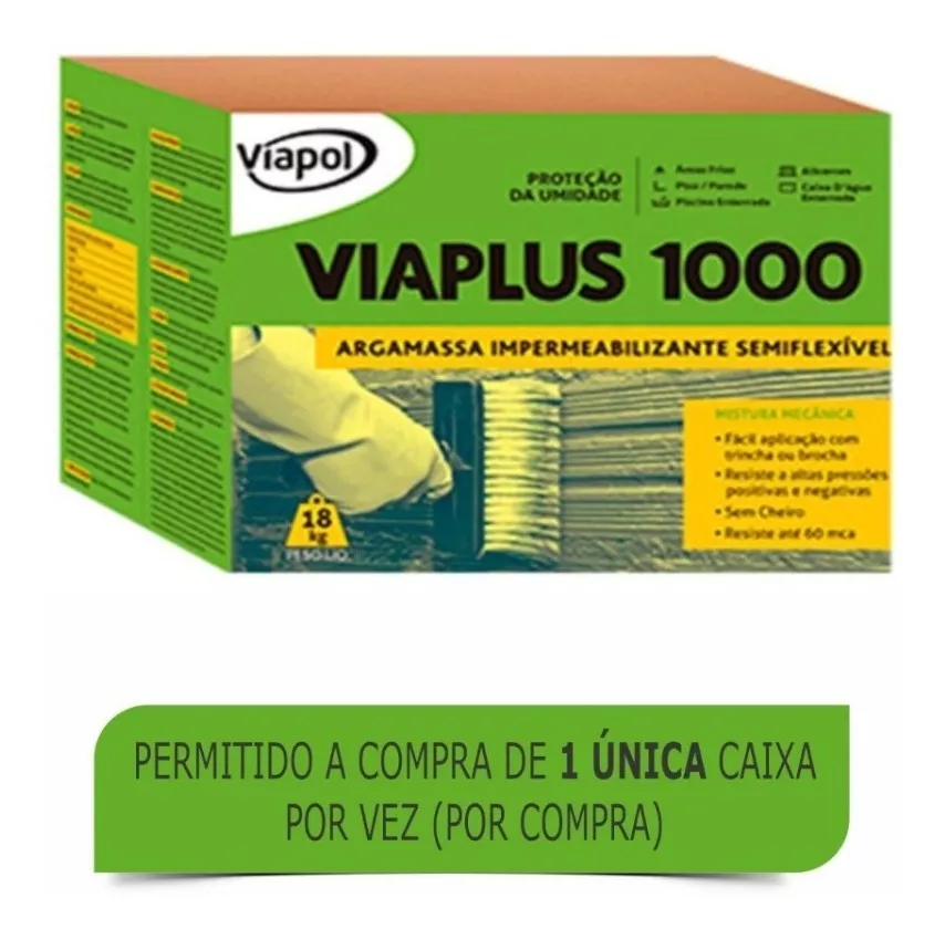 Viaplus 1000 Argamassa Impermeabilizante - Viapol 18kg
