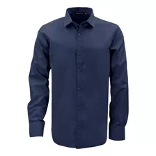 Camisa Masculina Lisa Maquinetada Manga Longa