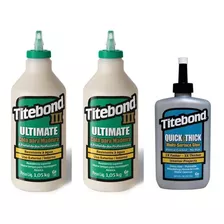 Kit 2 Cola Titebond 3/ 946ml + Quick&thick 237ml P/ Madeira