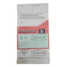 Boleto De Tren Eurailpass Papel Tramado Orig Coleccionistas 